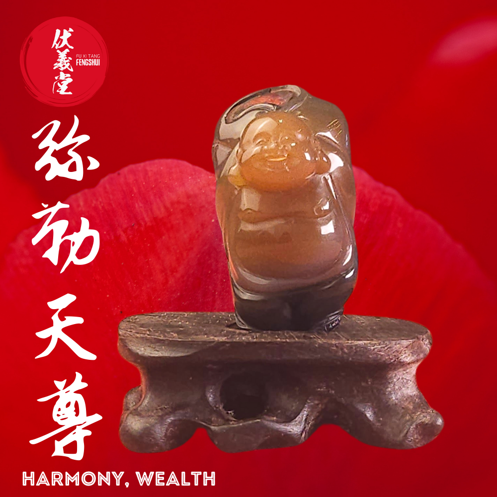 Fu Xi Tang Exquisite Jade Mini Statue: Mi Le Tian Zun