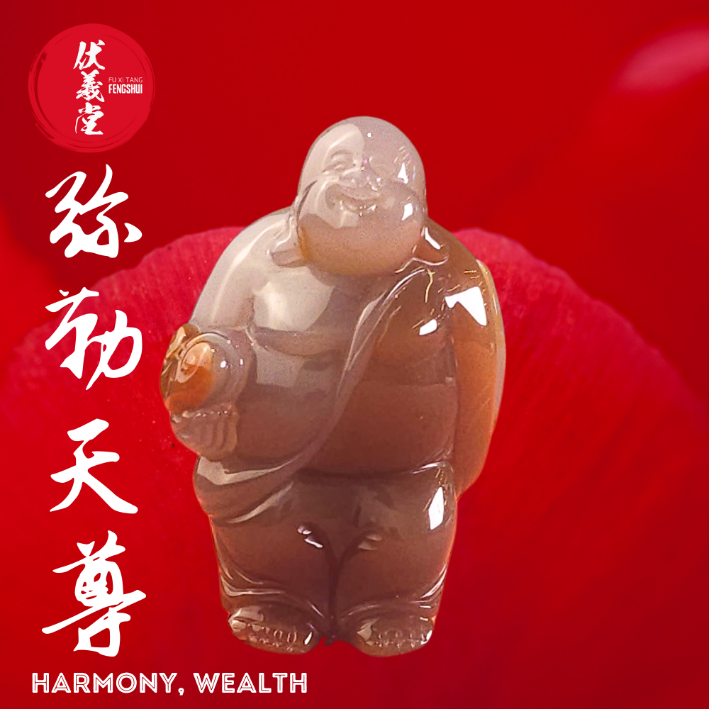 Fu Xi Tang Exquisite Jade Mini Statue: Mi Le Tian Zun