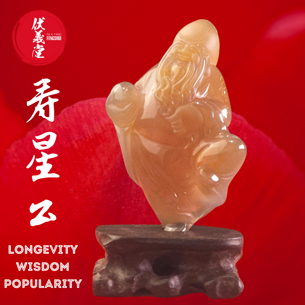 Fu Xi Tang Exquisite Jade Statue: God of Longevity