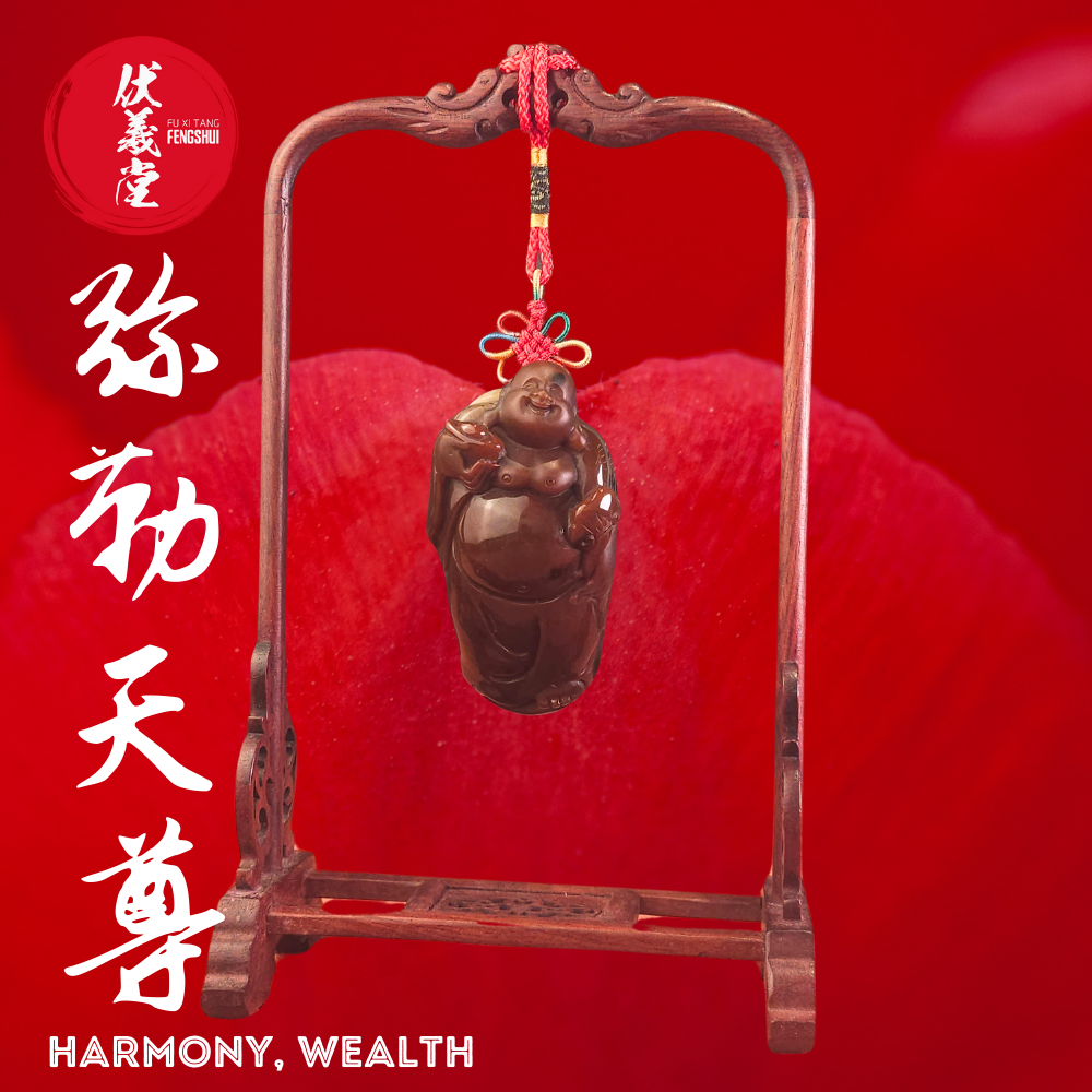 Fu Xi Tang Exquisite Jade Statue: Mi Le Tian Zun