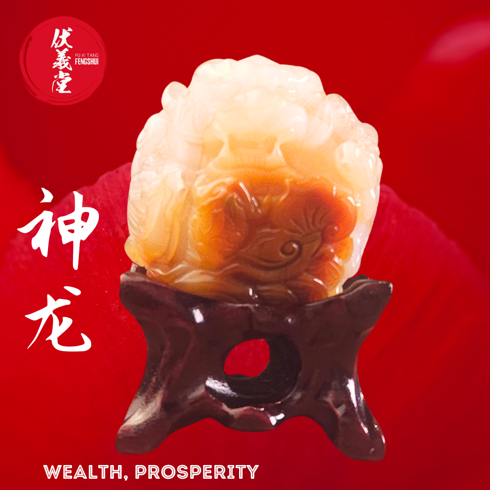 Fu Xi Tang Exquisite Jade Statue: Shenlong
