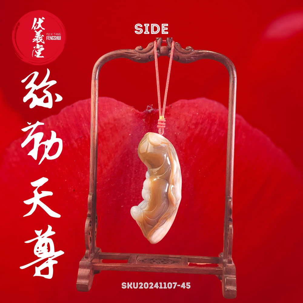 Fu Xi Tang Exquisite Jade Statue: Mi Le Tian Zun