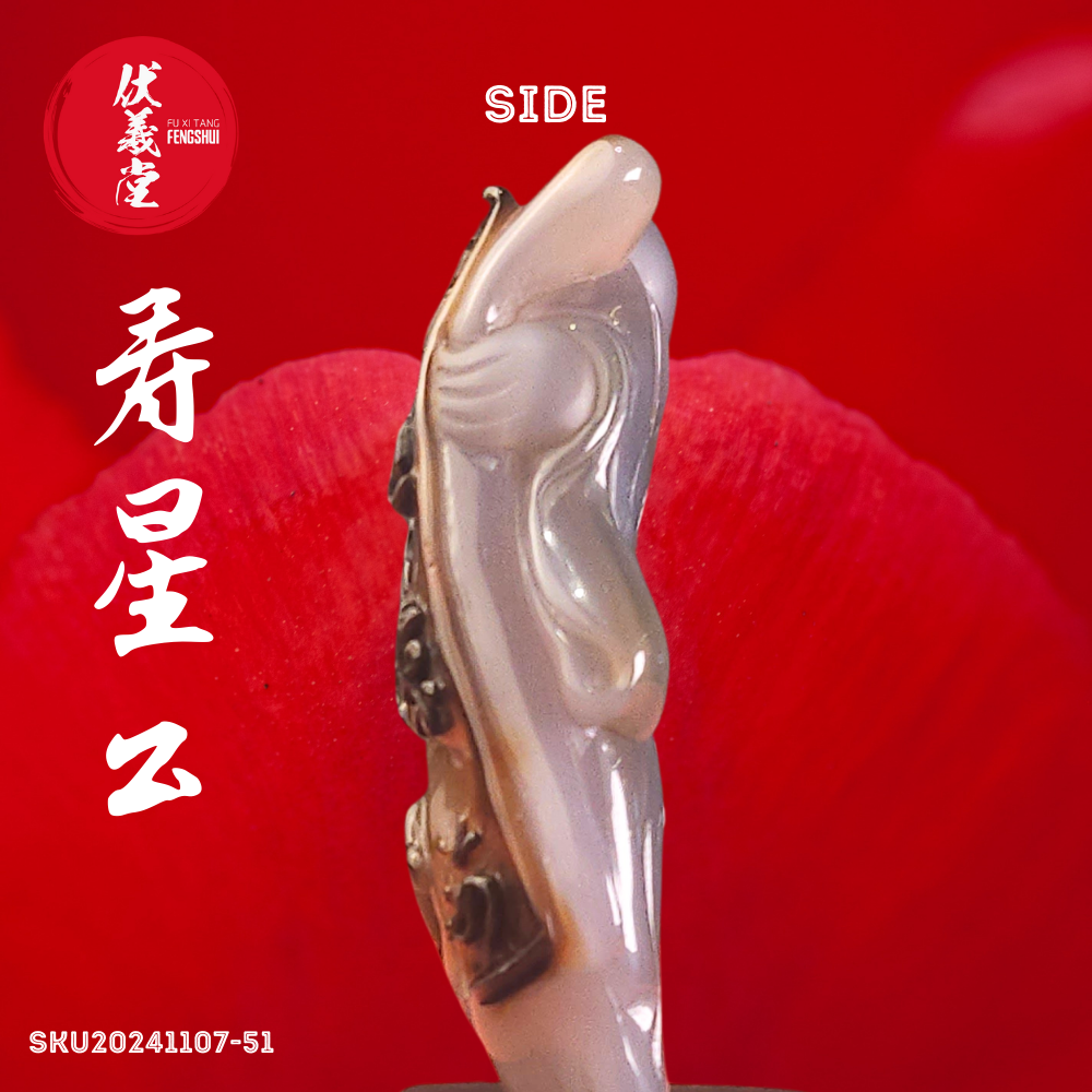 Fu Xi Tang Exquisite Jade Statue: God of Longevity