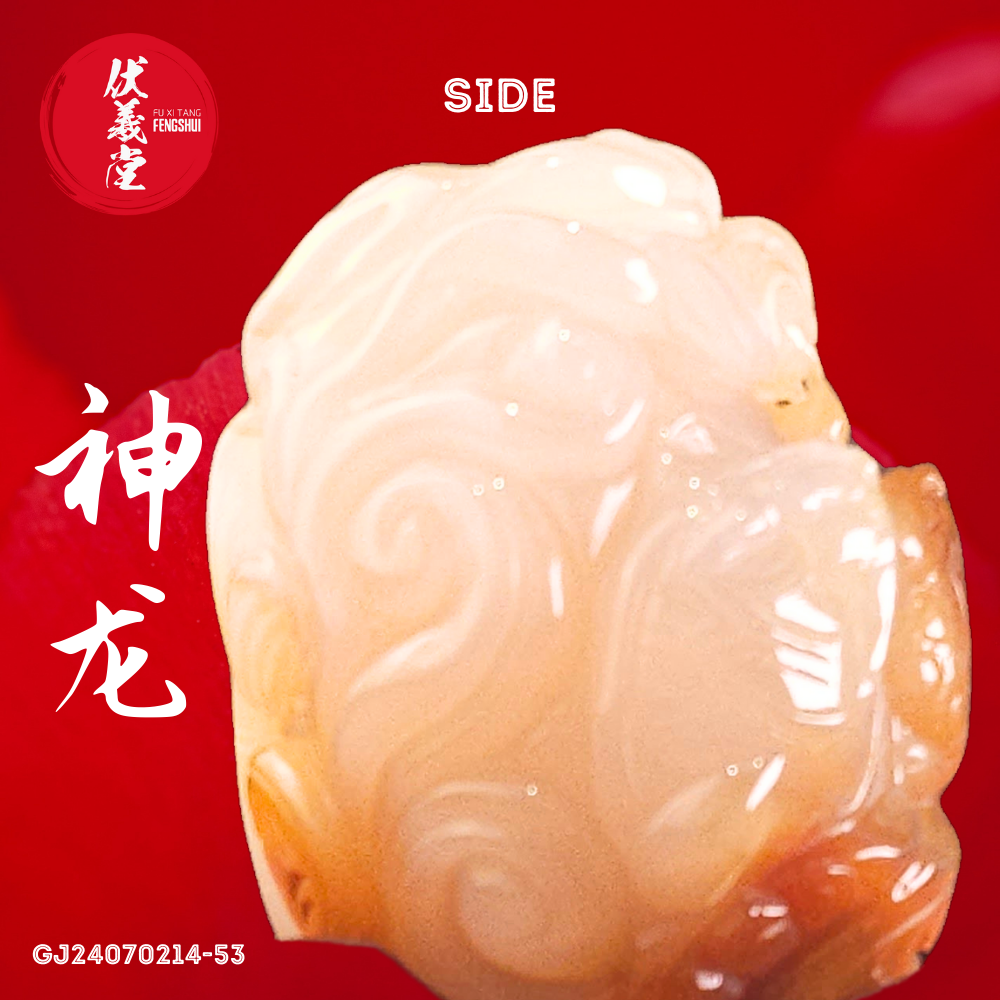 Fu Xi Tang Exquisite Jade Statue: Shenlong