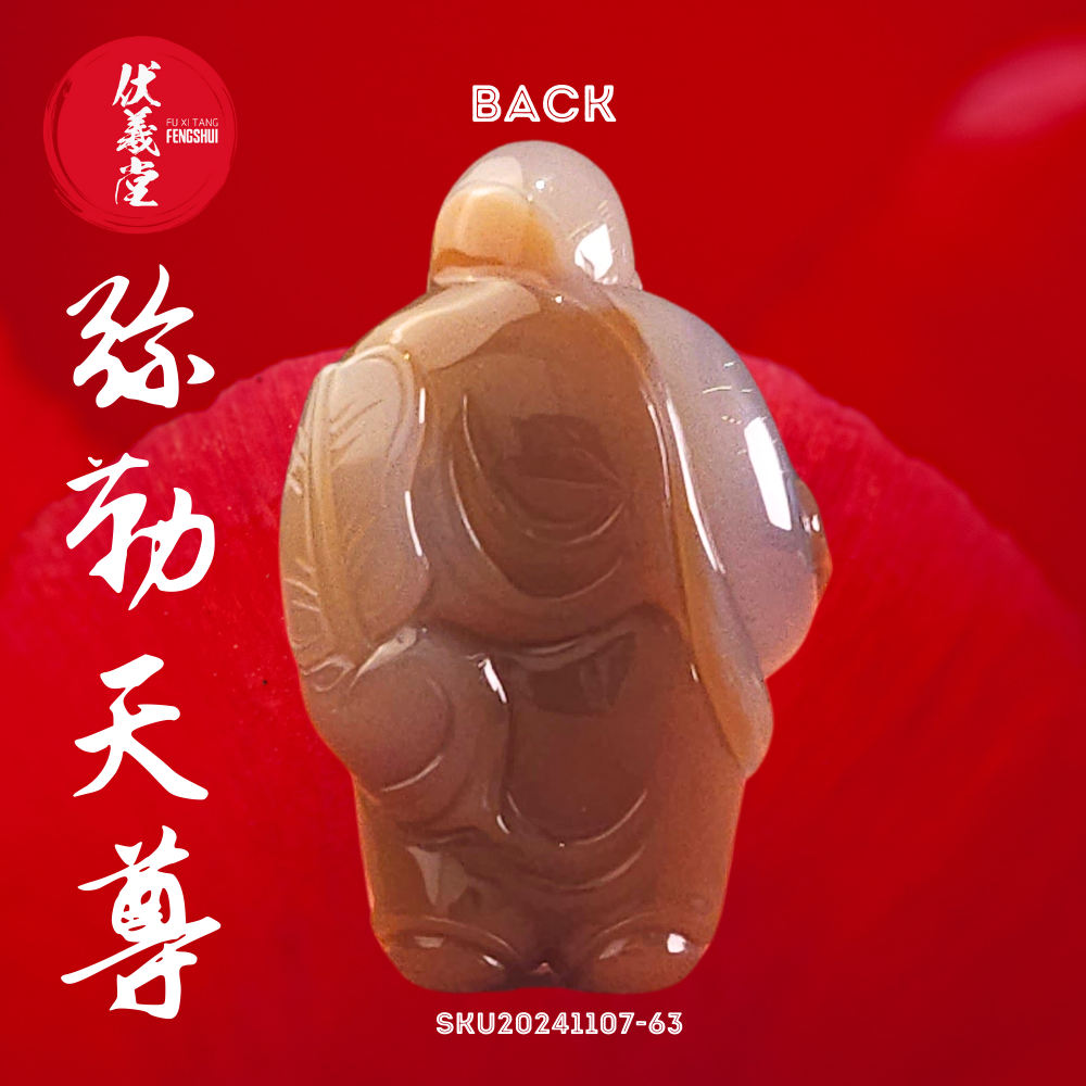 Fu Xi Tang Exquisite Jade Mini Statue: Mi Le Tian Zun