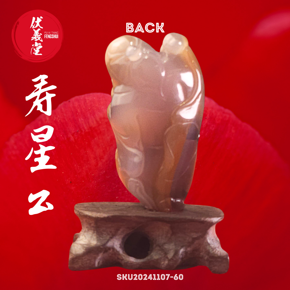 Fu Xi Tang Exquisite Jade Mini Statue: God of Longevity