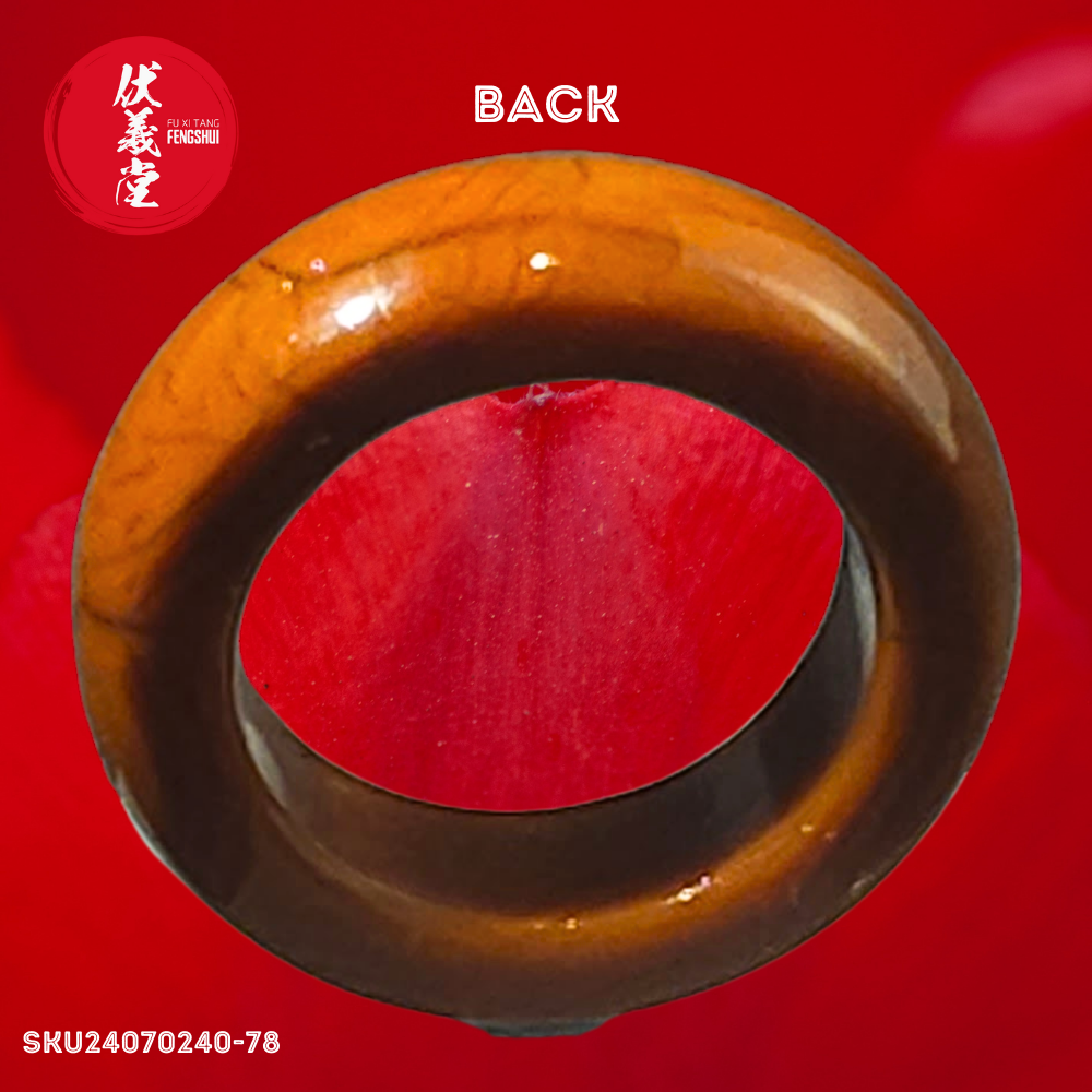 Fu Xi Tang Exquisite Jade Ring: Red Agate