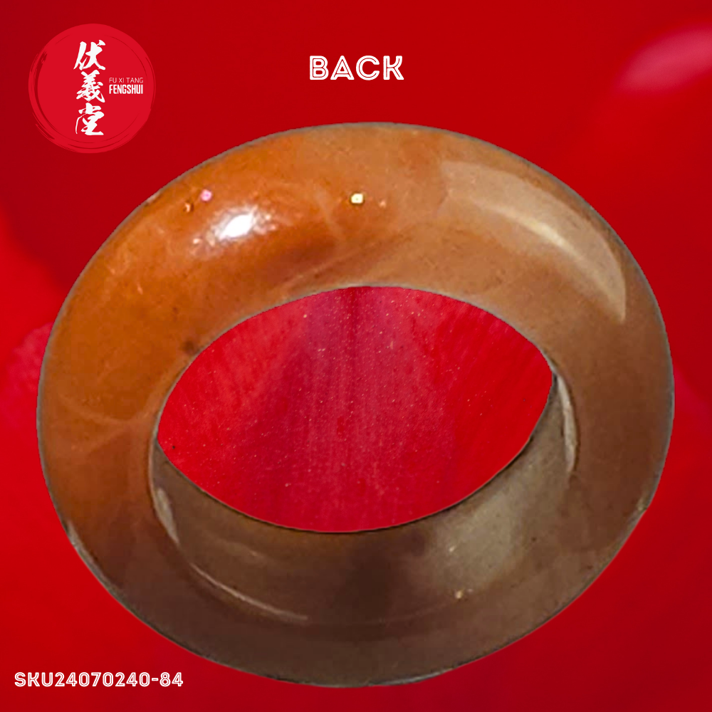 Fu Xi Tang Exquisite Jade Ring: Red Agate
