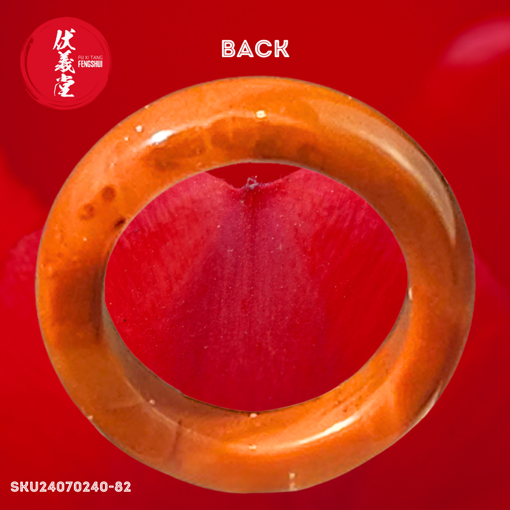 Fu Xi Tang Exquisite Jade Ring: Red Agate