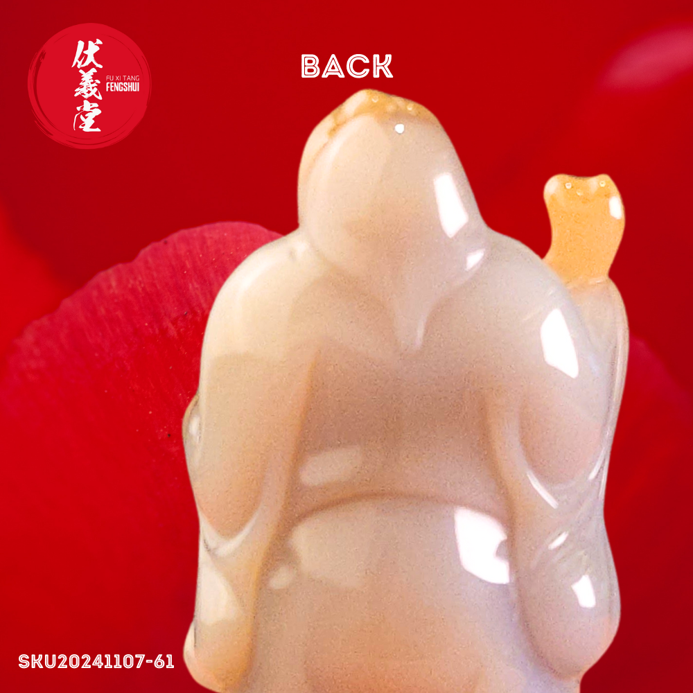 Fu Xi Tang Exquisite Jade Mini Statue: God of Longevity