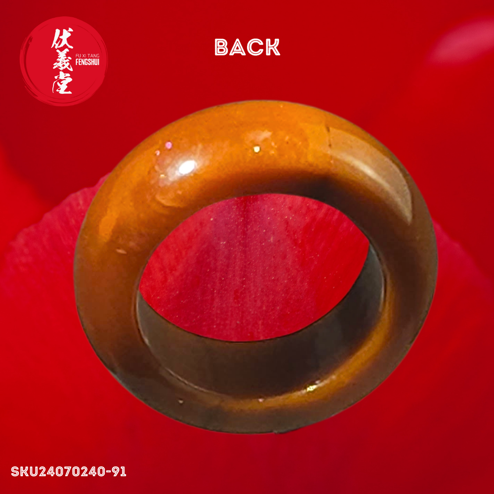 Fu Xi Tang Exquisite Jade Ring: Red Agate