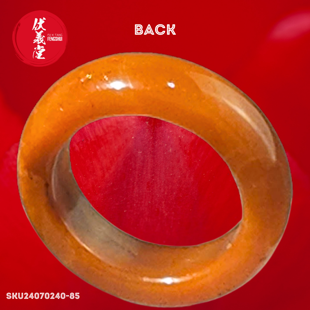 Fu Xi Tang Exquisite Jade Ring: Red Agate