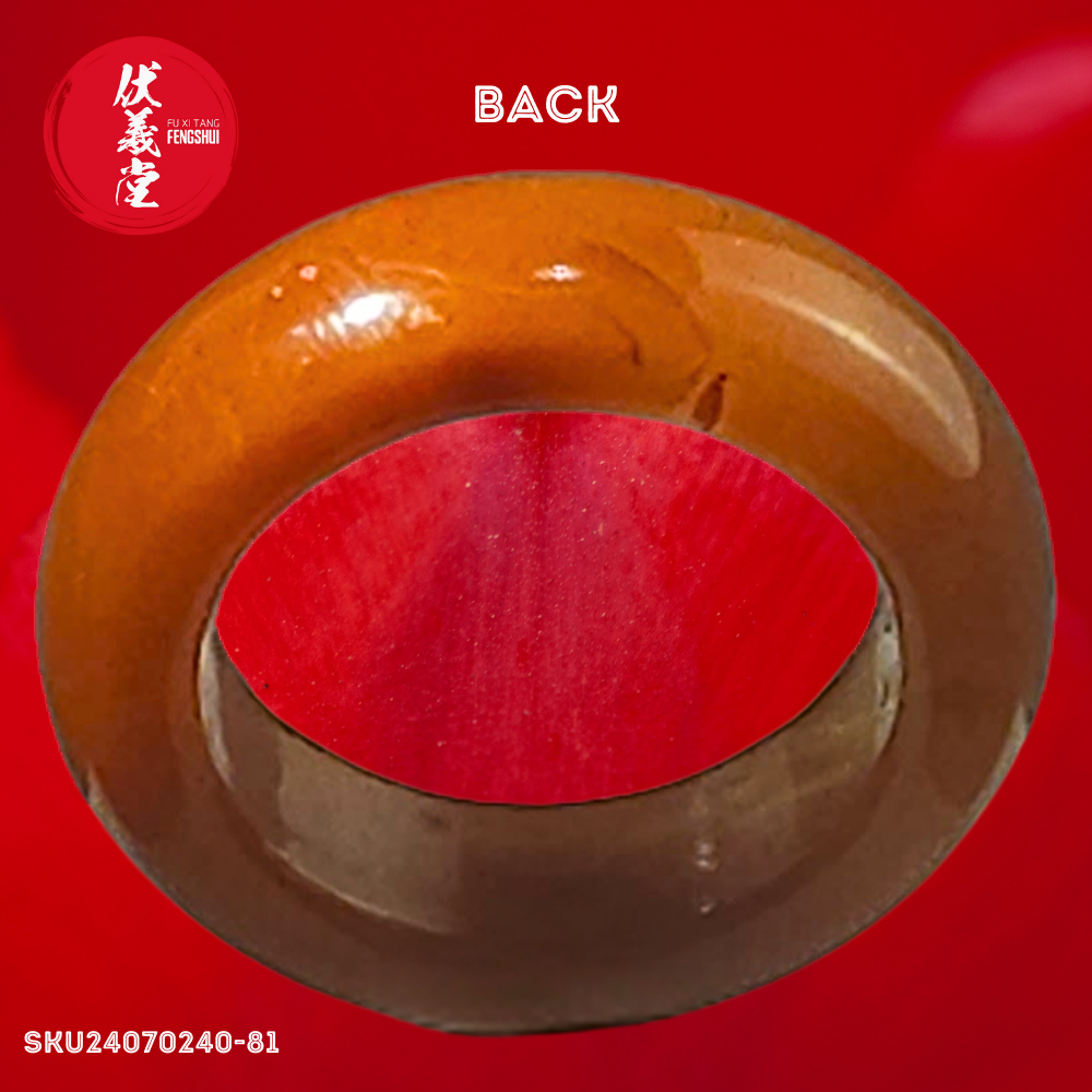 Fu Xi Tang Exquisite Jade Ring: Red Agate