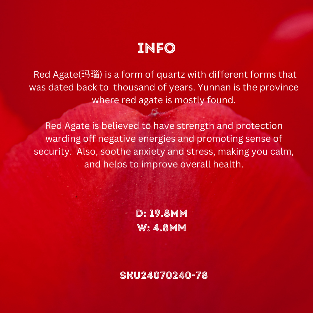 Fu Xi Tang Exquisite Jade Ring: Red Agate