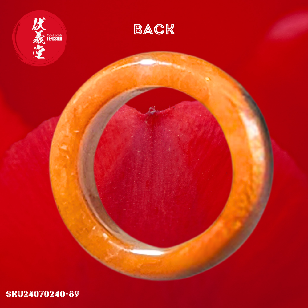 Fu Xi Tang Exquisite Jade Ring: Red Agate