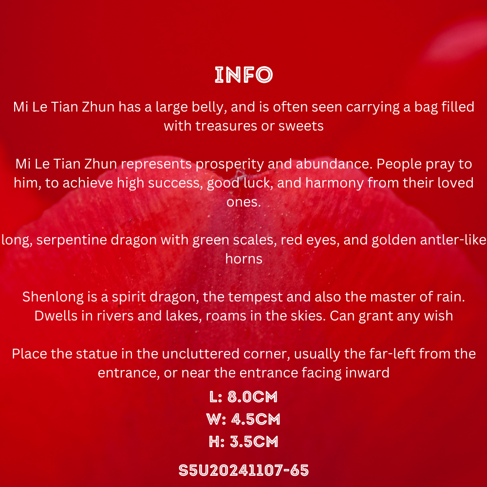 Fu Xi Tang Exquisite Jade Statue: Mi Le Tian Zun with Shenlong