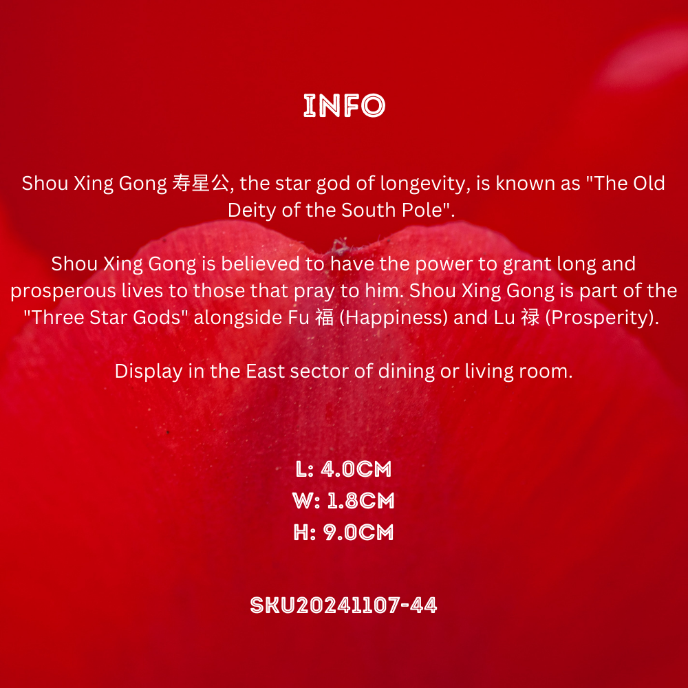 Fu Xi Tang Exquisite Jade Statue: God of Longevity