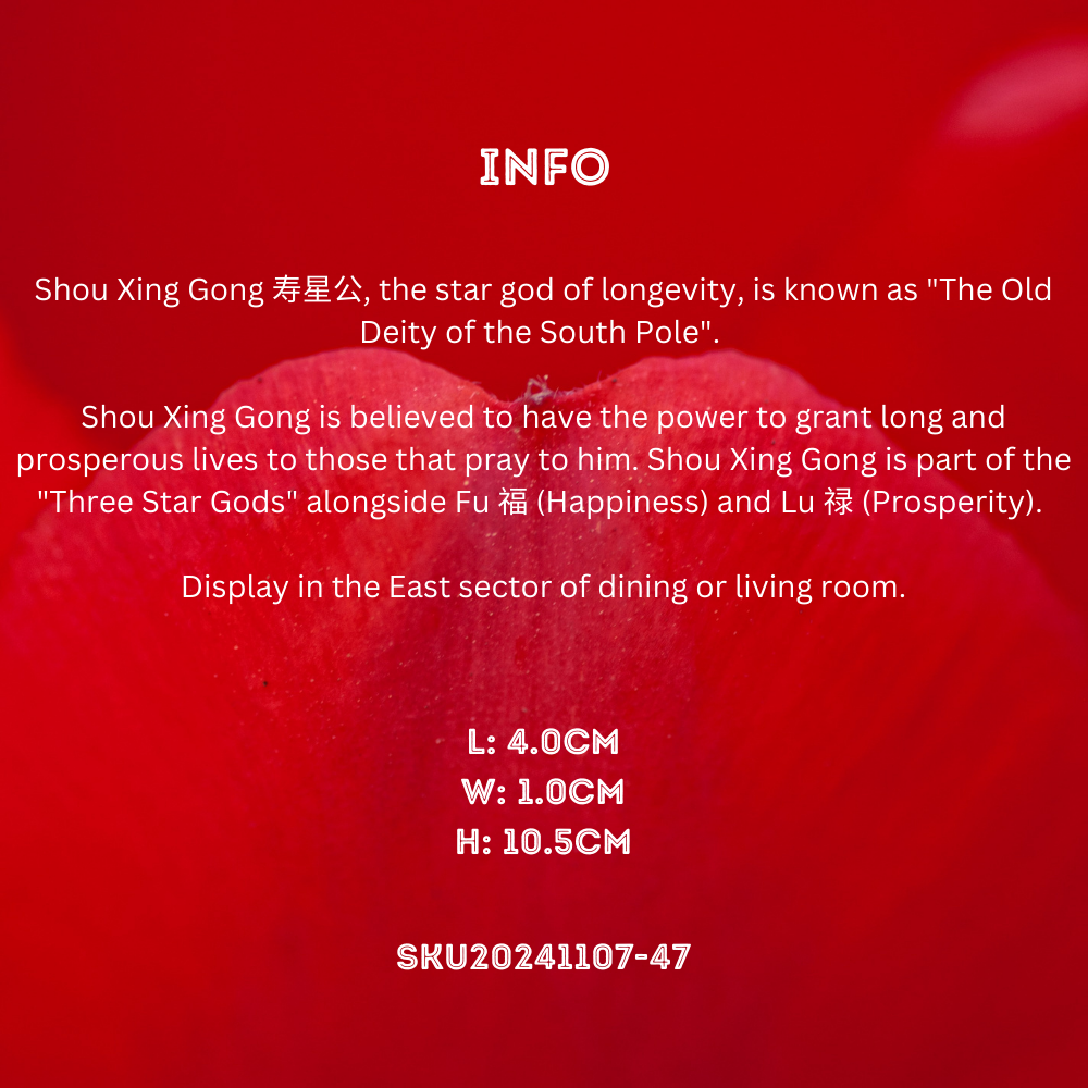 Fu Xi Tang Exquisite Jade Statue: God of Longevity
