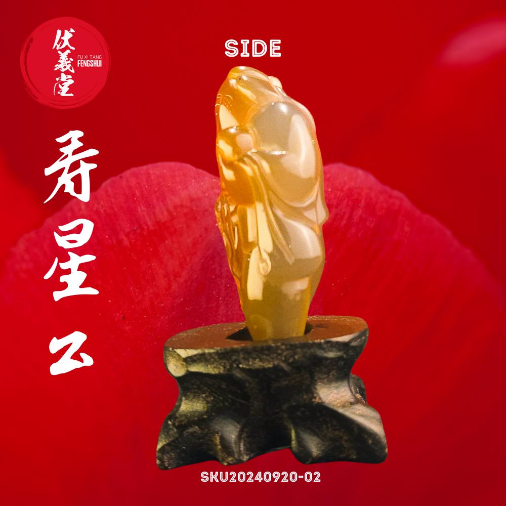 Fu Xi Tang Exquisite Jade Statue: God of Longevity