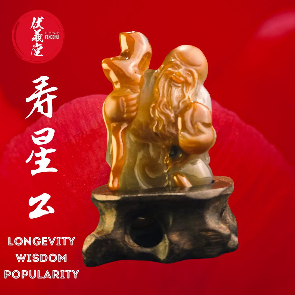 Fu Xi Tang Exquisite Jade Statue: God of Longevity