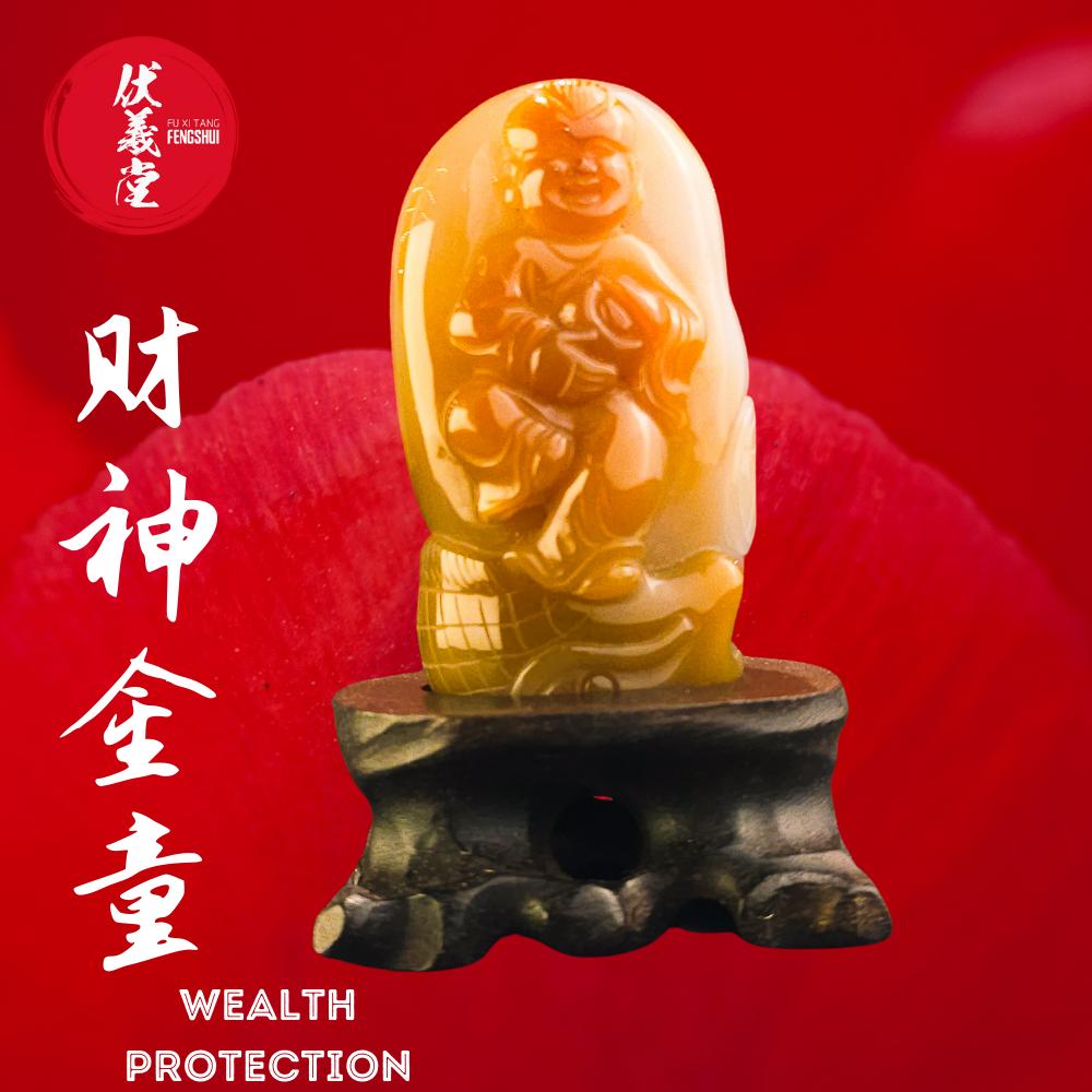 Fu Xi Tang Exquisite Jade Statue: God of Fortune