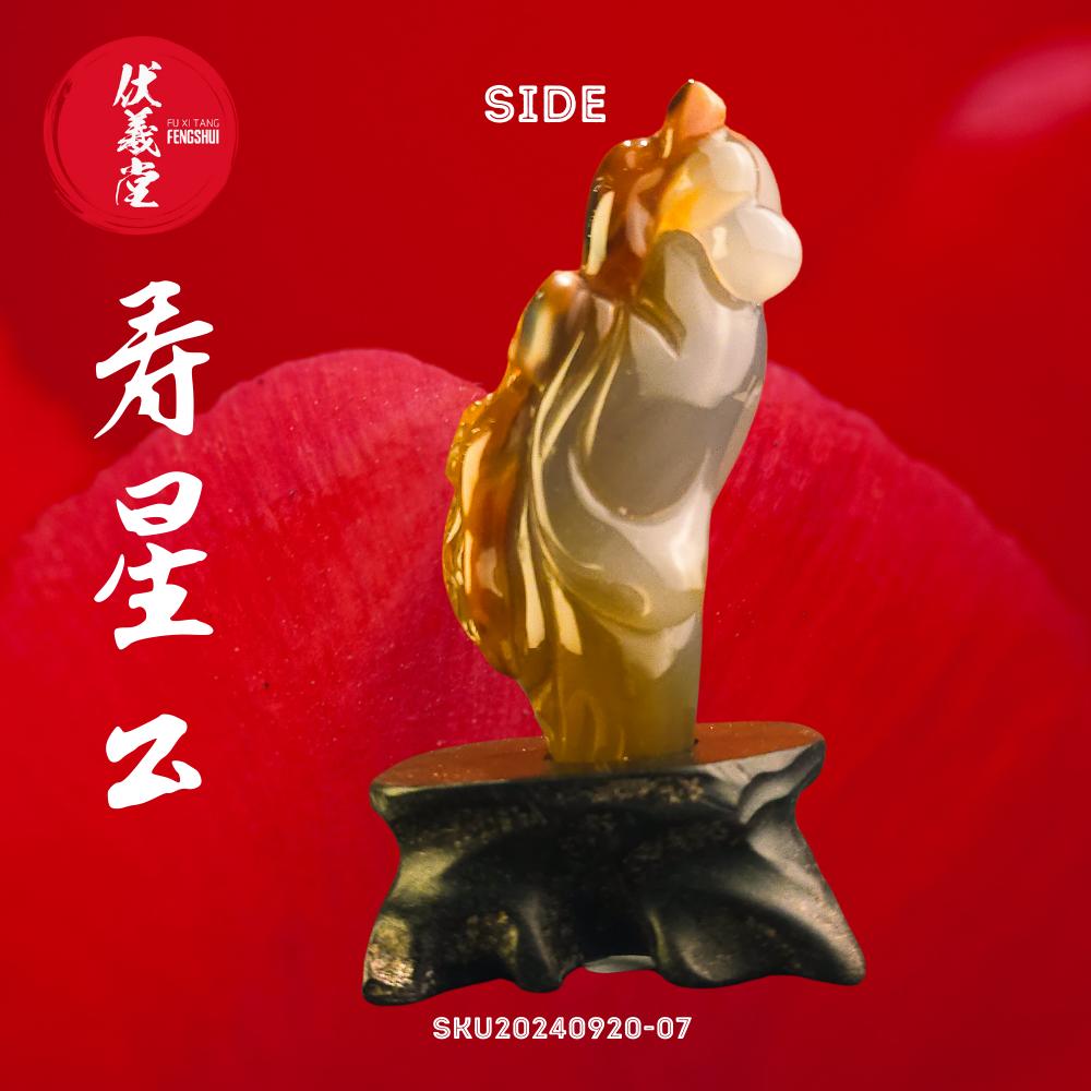 Fu Xi Tang Exquisite Jade Statue: God of Longevity