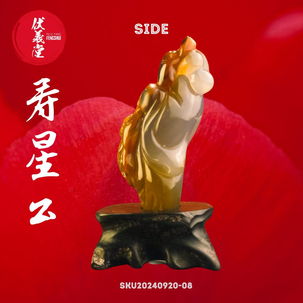 Fu Xi Tang Exquisite Jade Statue: God of Longevity