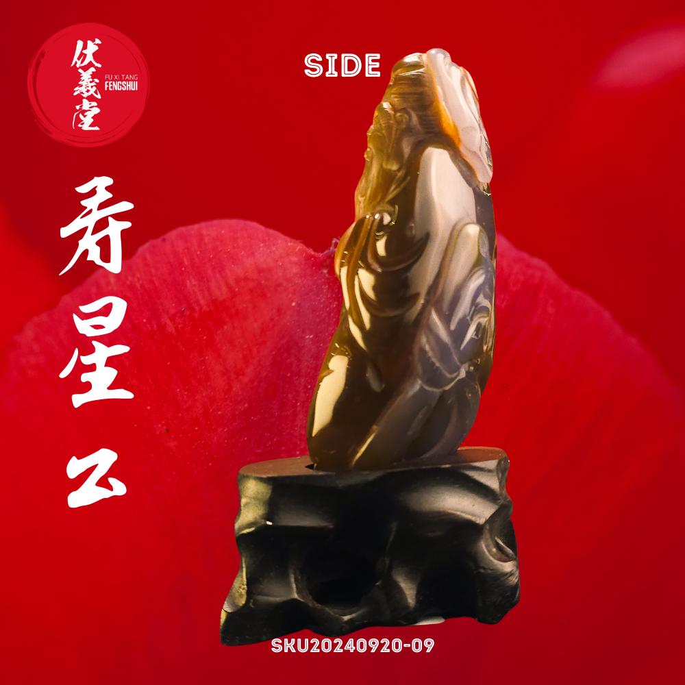 Fu Xi Tang Exquisite Jade Statue: God of Longevity