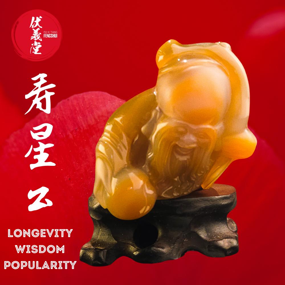 Fu Xi Tang Exquisite Jade Statue: God of Longevity