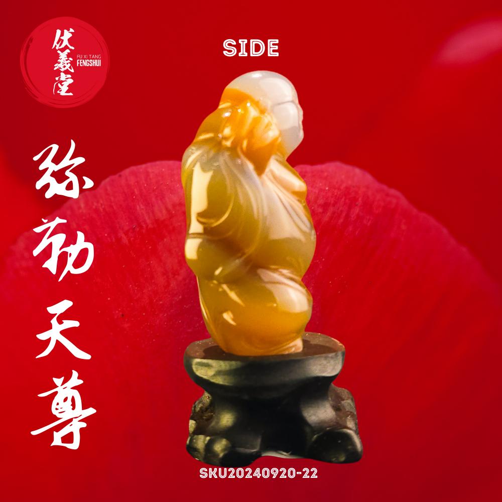 Fu Xi Tang Exquisite Jade Statue: Mi Le Tian Zun
