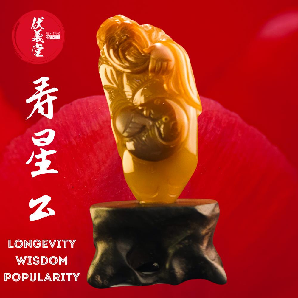 Fu Xi Tang Exquisite Jade Statue: God of Longevity