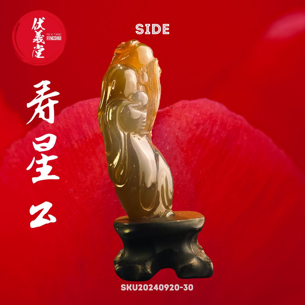 Fu Xi Tang Exquisite Jade Statue: God of Longevity