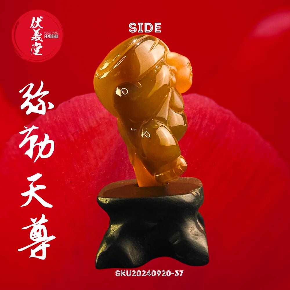 Fu Xi Tang Exquisite Mini Jade Statue: Mi Le Tian Zun
