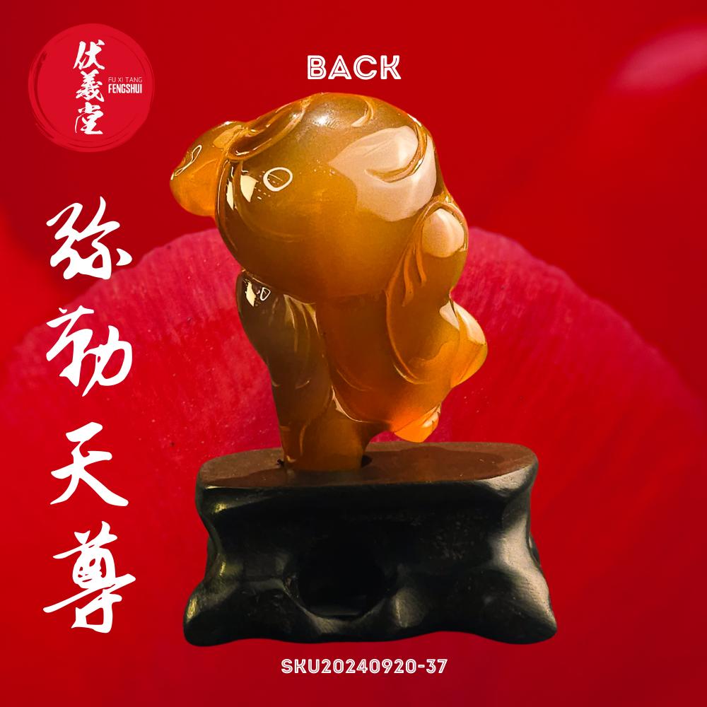 Fu Xi Tang Exquisite Mini Jade Statue: Mi Le Tian Zun