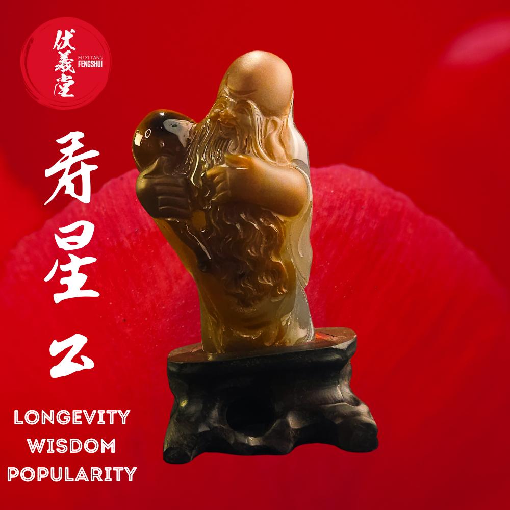 Fu Xi Tang Exquisite Jade Statue: God of Longevity