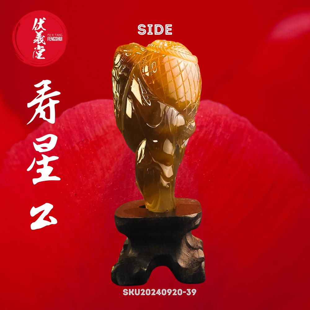 Fu Xi Tang Exquisite Jade Statue: God of Longevity