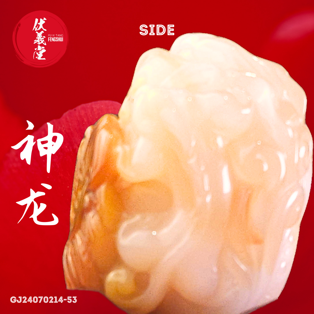 Fu Xi Tang Exquisite Jade Statue: Shenlong