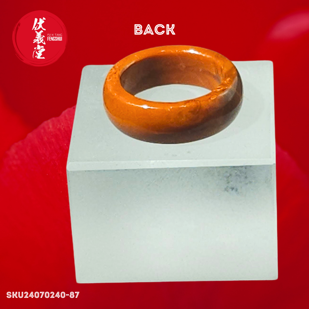 Fu Xi Tang Exquisite Jade Ring: Red Agate
