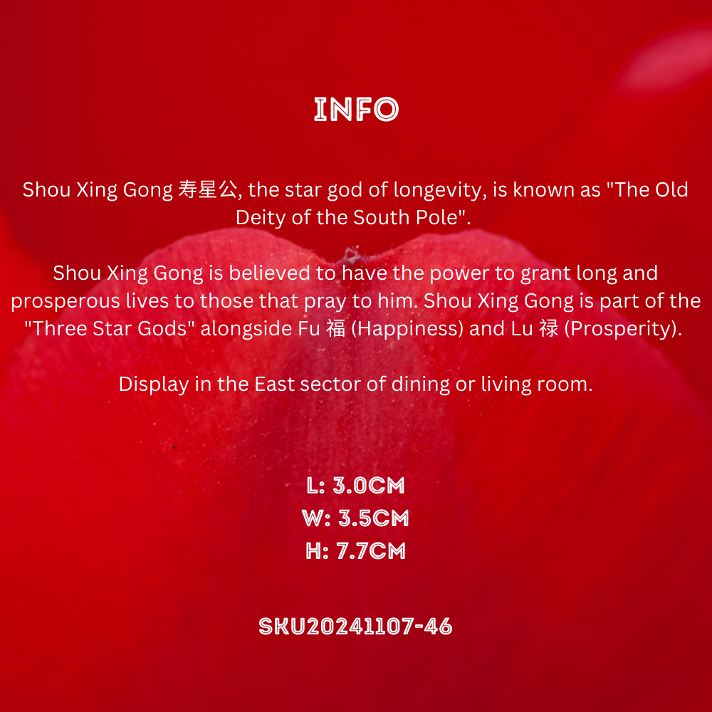 Fu Xi Tang Exquisite Jade Statue: God of Longevity